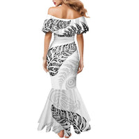 Aotearoa Personalized Lawn Bowls Maori Mermaid Dress New Zealand White Tribal Silver Fern LT7 - Polynesian Pride