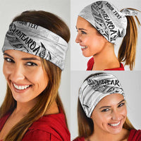 Aotearoa Personalized Lawn Bowls Maori Neck Gaiter New Zealand White Tribal Silver Fern LT7 - Polynesian Pride