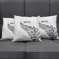 Aotearoa Personalized Lawn Bowls Maori Pillow Cover New Zealand White Tribal Silver Fern LT7 - Polynesian Pride