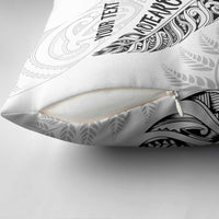 Aotearoa Personalized Lawn Bowls Maori Pillow Cover New Zealand White Tribal Silver Fern LT7 - Polynesian Pride