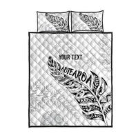Aotearoa Personalized Lawn Bowls Maori Quilt Bed Set New Zealand White Tribal Silver Fern LT7 - Polynesian Pride