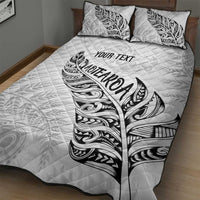 Aotearoa Personalized Lawn Bowls Maori Quilt Bed Set New Zealand White Tribal Silver Fern LT7 - Polynesian Pride