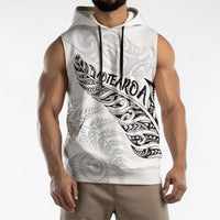 Aotearoa Personalized Lawn Bowls Maori Sleeveless Hoodie New Zealand White Tribal Silver Fern LT7 - Polynesian Pride