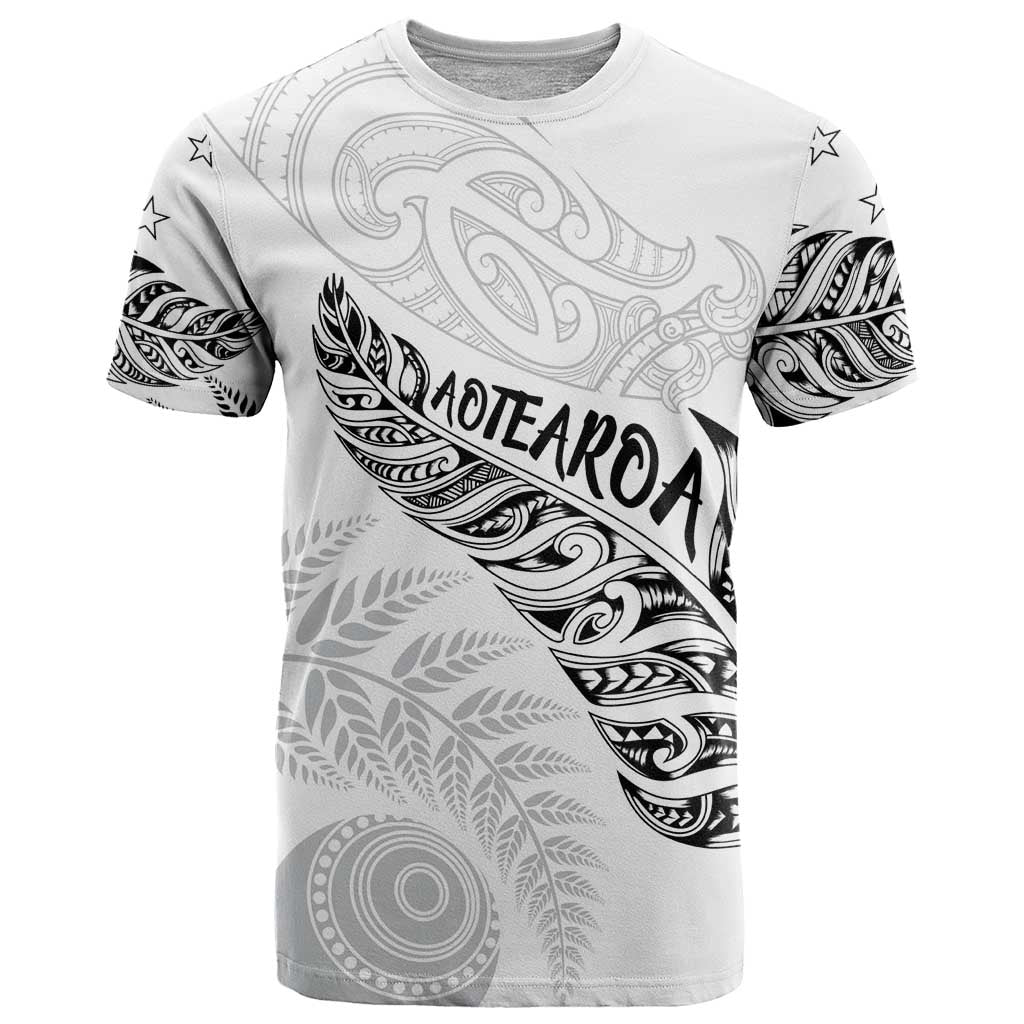 Aotearoa Personalized Lawn Bowls Maori T Shirt New Zealand White Tribal Silver Fern LT7 White - Polynesian Pride