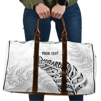 Aotearoa Personalized Lawn Bowls Maori Travel Bag New Zealand White Tribal Silver Fern LT7 White - Polynesian Pride