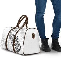 Aotearoa Personalized Lawn Bowls Maori Travel Bag New Zealand White Tribal Silver Fern LT7 - Polynesian Pride