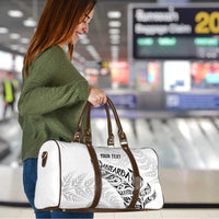 Aotearoa Personalized Lawn Bowls Maori Travel Bag New Zealand White Tribal Silver Fern LT7 - Polynesian Pride