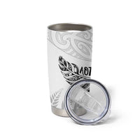 Aotearoa Personalized Lawn Bowls Maori Tumbler Cup New Zealand White Tribal Silver Fern LT7 - Polynesian Pride
