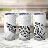Aotearoa Personalized Lawn Bowls Maori Tumbler Cup New Zealand White Tribal Silver Fern LT7 - Polynesian Pride
