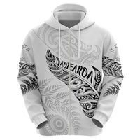 Aotearoa Personalized Lawn Bowls Maori Zip Hoodie New Zealand White Tribal Silver Fern LT7 - Polynesian Pride