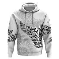Aotearoa Personalized Lawn Bowls Maori Zip Hoodie New Zealand White Tribal Silver Fern LT7 Pullover Hoodie White - Polynesian Pride