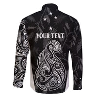Personalised Maori Waitangi Family Matching Off Shoulder Long Sleeve Dress and Hawaiian Shirt New Zealand Silver Fern Mix Kowhai Flowers LT7 - Polynesian Pride