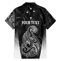 Personalised Maori Waitangi Family Matching Off Shoulder Maxi Dress and Hawaiian Shirt New Zealand Silver Fern Mix Kowhai Flowers LT7 - Polynesian Pride