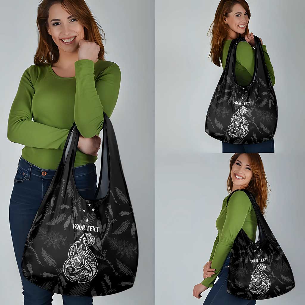 Personalised Maori Waitangi Grocery Bag New Zealand Silver Fern Mix Kowhai Flowers LT7 - Polynesian Pride