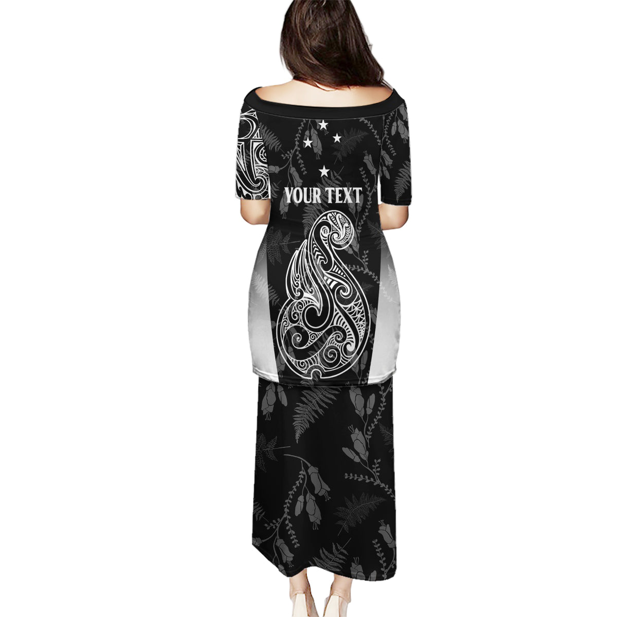 Personalised Maori Waitangi Puletasi New Zealand Silver Fern Mix Kowhai Flowers LT7 - Polynesian Pride