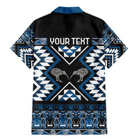 Personalised Taniko Motifs Aotearoa Family Matching Mermaid Dress and Hawaiian Shirt Waitangi Kowhaiwhai Kiwi - Blue LT7 - Polynesian Pride