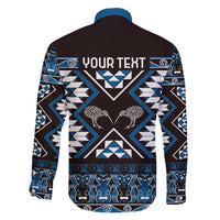 Personalised Taniko Motifs Aotearoa Family Matching Summer Maxi Dress and Hawaiian Shirt Waitangi Kowhaiwhai Kiwi - Blue LT7 - Polynesian Pride