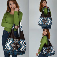 Personalised Taniko Motifs Aotearoa Grocery Bag Waitangi Kowhaiwhai Kiwi - Blue