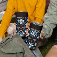 Personalised Taniko Motifs Aotearoa Tumbler Cup Waitangi Kowhaiwhai Kiwi - Blue