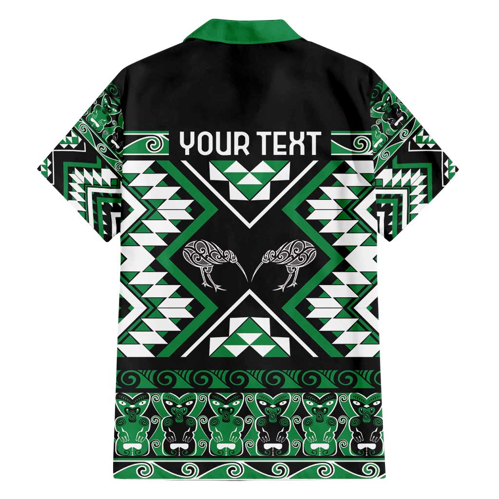Personalised Taniko Motifs Aotearoa Family Matching Summer Maxi Dress and Hawaiian Shirt Waitangi Kowhaiwhai Kiwi - Green LT7 - Polynesian Pride