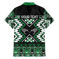 Personalised Taniko Motifs Aotearoa Family Matching Tank Maxi Dress and Hawaiian Shirt Waitangi Kowhaiwhai Kiwi - Green LT7 - Polynesian Pride