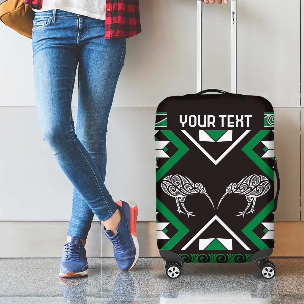 Personalised Taniko Motifs Aotearoa Luggage Cover Waitangi Kowhaiwhai Kiwi - Green LT7 - Polynesian Pride