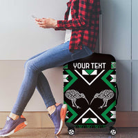 Personalised Taniko Motifs Aotearoa Luggage Cover Waitangi Kowhaiwhai Kiwi - Green LT7 - Polynesian Pride