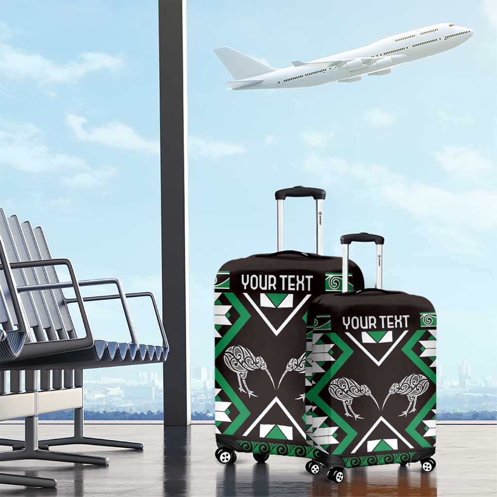 Personalised Taniko Motifs Aotearoa Luggage Cover Waitangi Kowhaiwhai Kiwi - Green LT7 - Polynesian Pride
