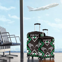 Personalised Taniko Motifs Aotearoa Luggage Cover Waitangi Kowhaiwhai Kiwi - Green LT7 - Polynesian Pride