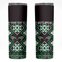 Personalised Taniko Motifs Aotearoa Skinny Tumbler Waitangi Kowhaiwhai Kiwi - Green LT7 Green - Polynesian Pride