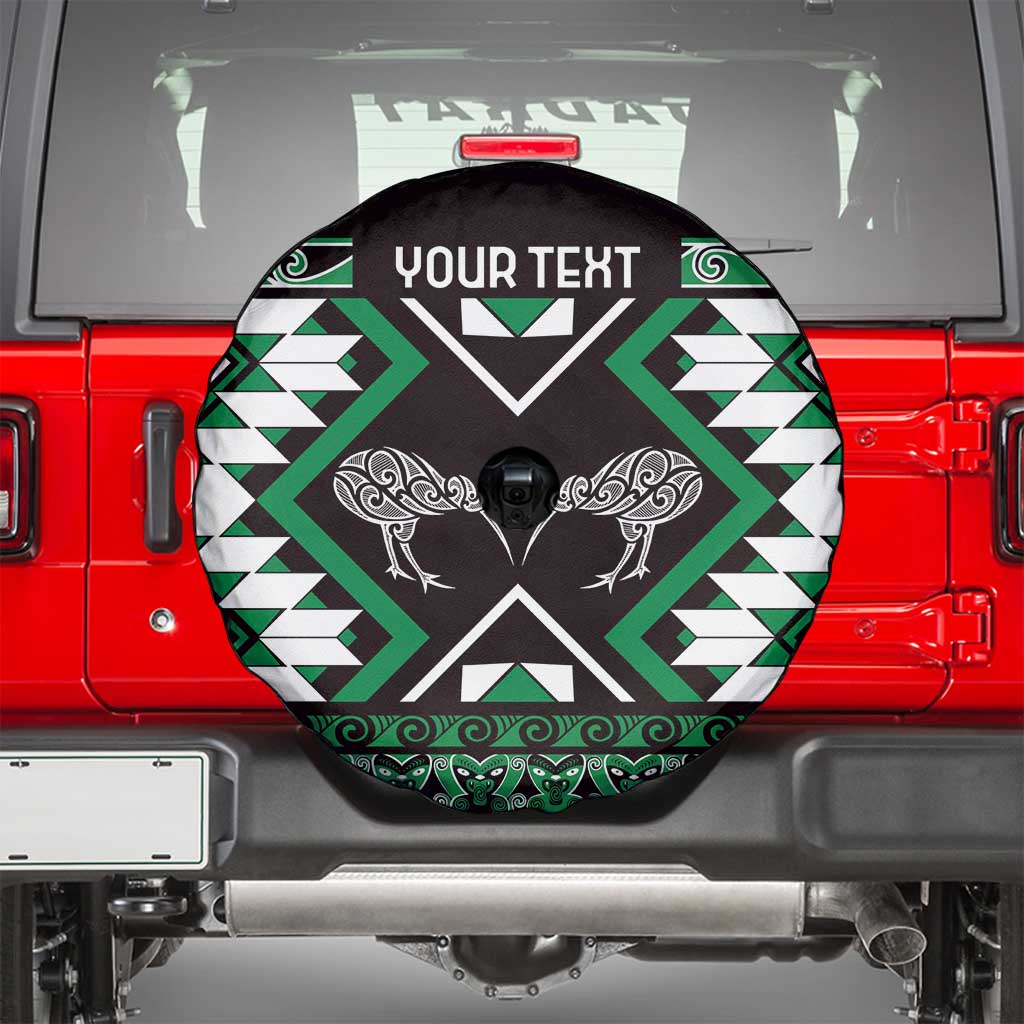 Personalised Taniko Motifs Aotearoa Spare Tire Cover Waitangi Kowhaiwhai Kiwi - Green LT7 - Polynesian Pride