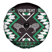 Personalised Taniko Motifs Aotearoa Spare Tire Cover Waitangi Kowhaiwhai Kiwi - Green LT7 - Polynesian Pride