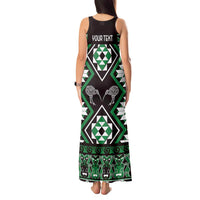 Personalised Taniko Motifs Aotearoa Tank Maxi Dress Waitangi Kowhaiwhai Kiwi - Green LT7 - Polynesian Pride