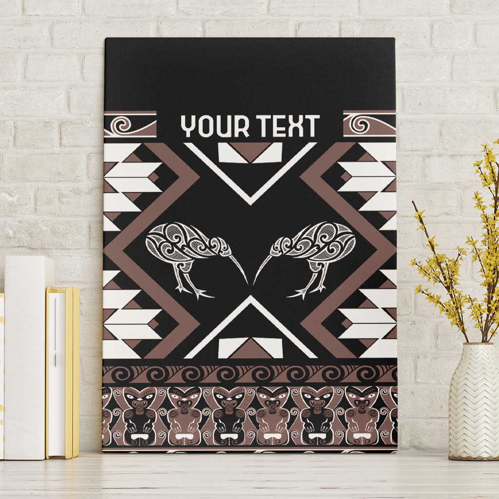 Personalised Taniko Motifs Aotearoa Canvas Wall Art Waitangi Kowhaiwhai Kiwi - Mocha LT7 Without Frame Mocha - Polynesian Pride