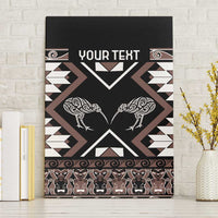 Personalised Taniko Motifs Aotearoa Canvas Wall Art Waitangi Kowhaiwhai Kiwi - Mocha LT7 Without Frame Mocha - Polynesian Pride