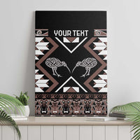 Personalised Taniko Motifs Aotearoa Canvas Wall Art Waitangi Kowhaiwhai Kiwi - Mocha LT7 - Polynesian Pride