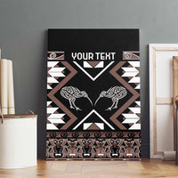 Personalised Taniko Motifs Aotearoa Canvas Wall Art Waitangi Kowhaiwhai Kiwi - Mocha LT7 - Polynesian Pride