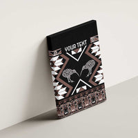 Personalised Taniko Motifs Aotearoa Canvas Wall Art Waitangi Kowhaiwhai Kiwi - Mocha LT7 - Polynesian Pride
