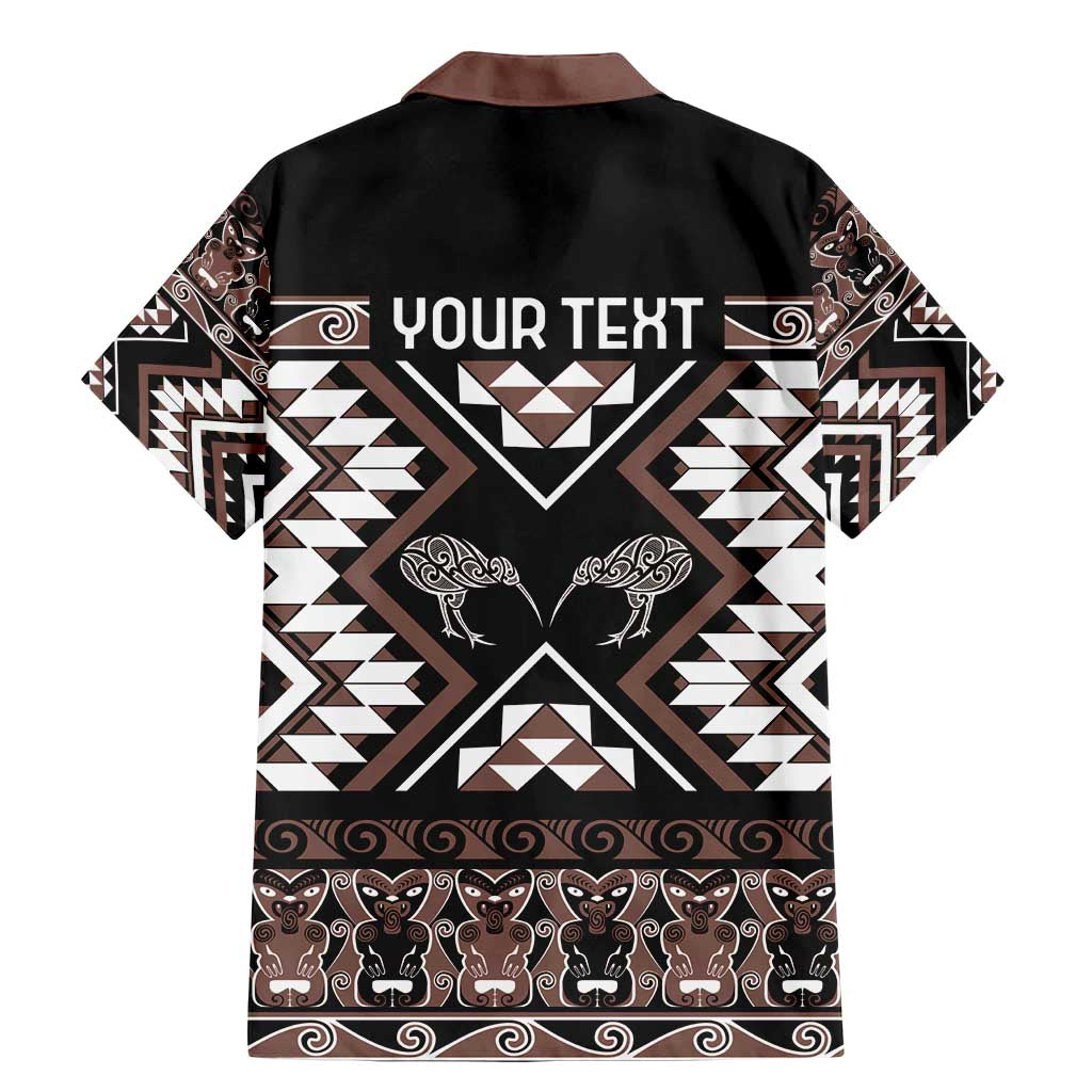 Personalised Taniko Motifs Aotearoa Family Matching Mermaid Dress and Hawaiian Shirt Waitangi Kowhaiwhai Kiwi - Mocha LT7 - Polynesian Pride