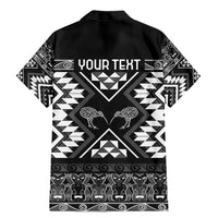 Personalised Taniko Motifs Aotearoa Family Matching Mermaid Dress and Hawaiian Shirt Waitangi Kowhaiwhai Kiwi - Monochrome LT7 - Polynesian Pride
