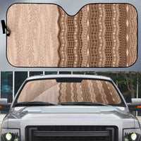 Vintage Beige Hawaiian Traditional Kapa Mix Flowers Lei Auto Sun Shade