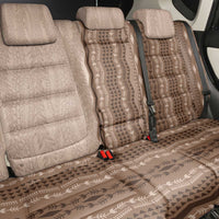 Vintage Beige Hawaiian Traditional Kapa Mix Flowers Lei Back Car Seat Cover