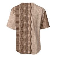 Vintage Beige Hawaiian Traditional Kapa Mix Flowers Lei Baseball Jersey