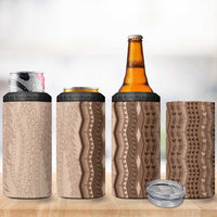 Vintage Beige Hawaiian Traditional Kapa Mix Flowers Lei 4 in 1 Can Cooler Tumbler LT7 - Polynesian Pride