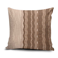 Vintage Beige Hawaiian Traditional Kapa Mix Flowers Lei Pillow Cover