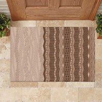 Vintage Beige Hawaiian Traditional Kapa Mix Flowers Lei Rubber Doormat LT7 Beige - Polynesian Pride