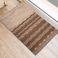 Vintage Beige Hawaiian Traditional Kapa Mix Flowers Lei Rubber Doormat LT7 - Polynesian Pride
