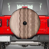 Vintage Beige Hawaiian Traditional Kapa Mix Flowers Lei Spare Tire Cover