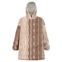 Vintage Beige Hawaiian Traditional Kapa Mix Flowers Lei Wearable Blanket Hoodie LT7 One Size Beige - Polynesian Pride