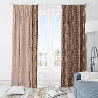 Vintage Beige Hawaiian Traditional Kapa Mix Flowers Lei Window Curtain